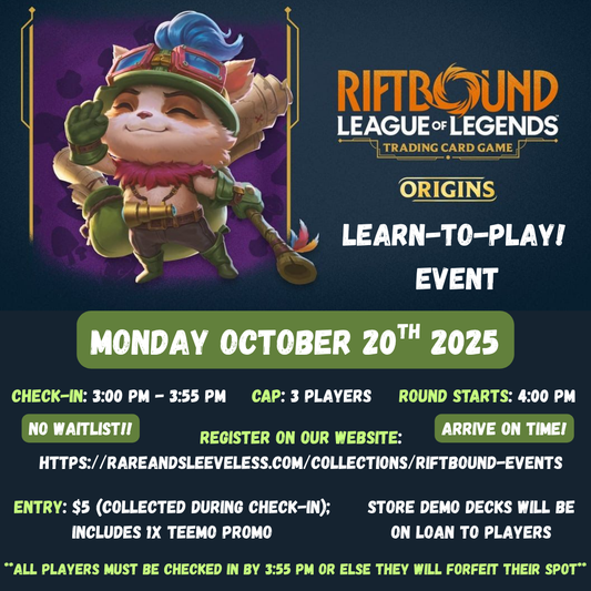 Learn-To-Play Event w/ Instructor Monday 10/20/25 4:00 PM - 5:00 PM