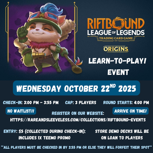 Learn-To-Play Event w/ Instructor Wednesday 10/22/25 4:00 PM - 5:00 PM