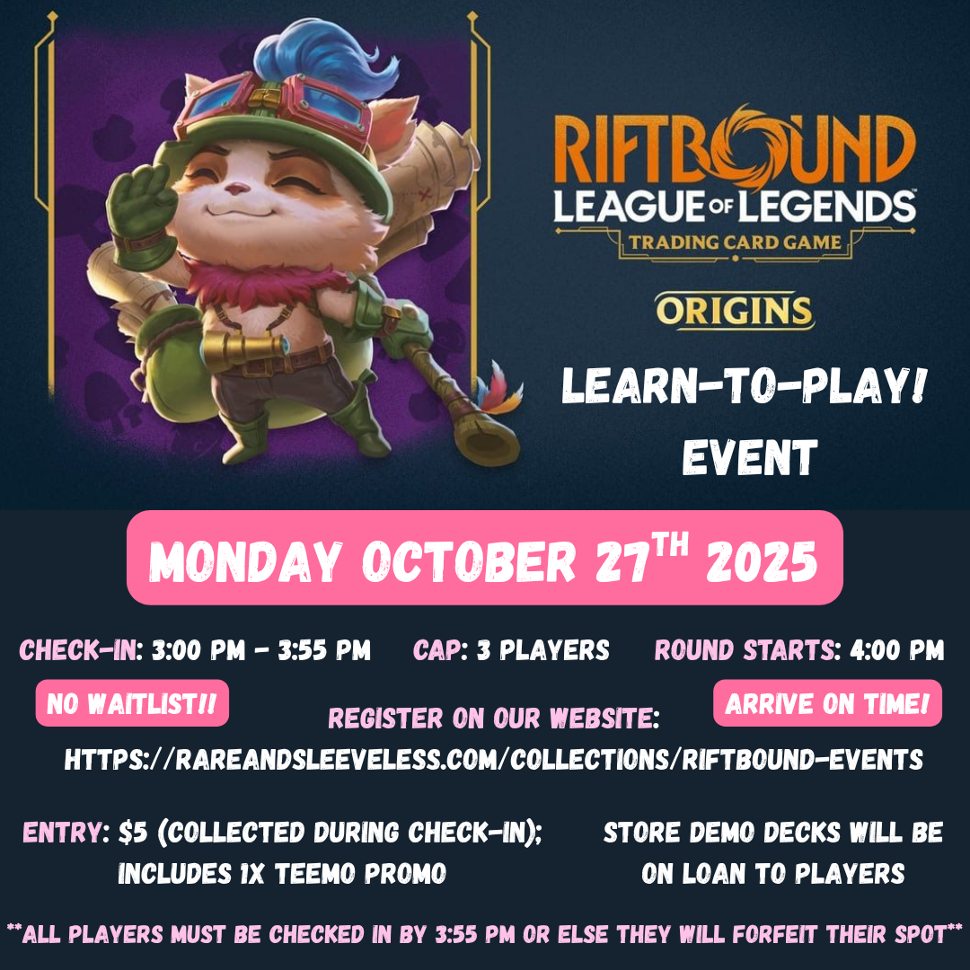 Learn-To-Play Event w/ Instructor Monday 10/27/25 4:00 PM - 5:00 PM