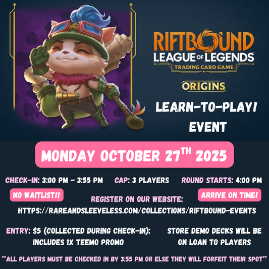 Learn-To-Play Event w/ Instructor Monday 10/27/25 4:00 PM - 5:00 PM